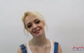 Hot blonde coed gets a sloppy rimjob
