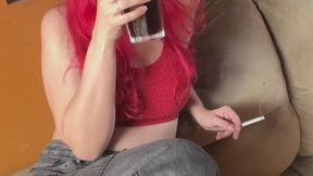 Smoking before going to college - Window turned into an ashtray full of cigarette butts