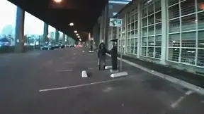 Full-figured Ebony BBW SEASONED BEAUTY feeds on manhood in carpark