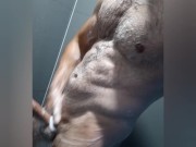 Happy ending after a workout in public shower