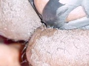 Caged and plugged tiny dick sissy ass to mouth