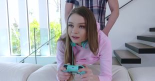 Gamer gal is going to worship his meaty boner