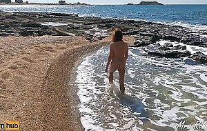 Mrs robinson, my exhibitionist wife goes for a nude walk on the beach