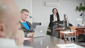 hot secretary valentina ricci s ass destroyed by hung christian clay in office bathroom