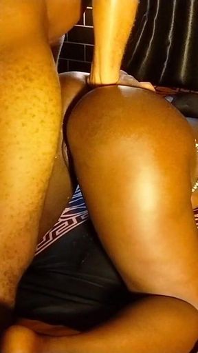 Dark Melanin Girl Tried Anal for the First Time After Stretching Her Pussy Out