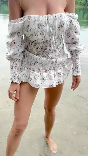 In the river without clothes