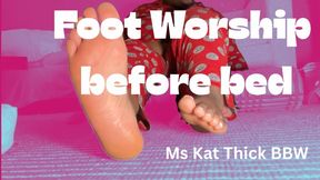 Foot worship before bed