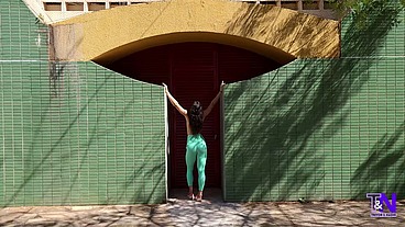 Latina Fitness Babe Flashes in Public, Then Gets Fucked Hard at Home – Naomi Rides Trevor 'Til He Cums