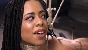 All Natural Ebony Newcomer In Bondage And Suffering Like A Pro