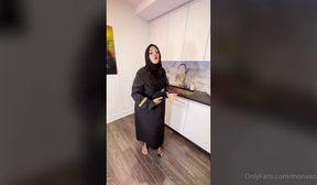 M0na Azr - Hijab Abaya Kitchen Fuck