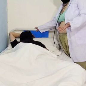 Muslim BBW doctor with anal sex by desi indian patient, doctor cowgirl style anal sex on hard cock with loud moans