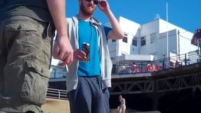 Hands in Pants at The Beach Steps Shameless Male Adjustment Trackies Brit