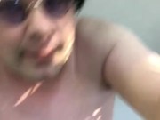Stevo00a (Me) In JohnLennon Wig Naked in Backyard (- private backyard- not public)