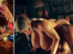 Hot 3D redhead licking a pussy while getting fucked