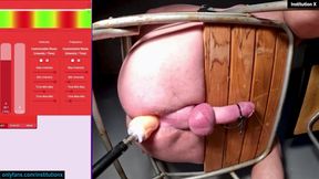 Insane Edging Torture - Restrained On the Impalement Chair Estim Electro Cock Stimultion and Anal dildo Prostate Milking