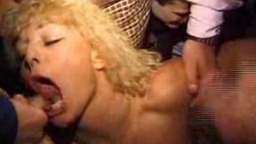 Wicked gang bang of my blonde mature wife right on the highway