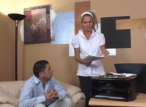 Secretary takes his load while he waits