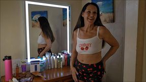 Getting ready and putting on makeup