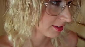 Spex blonde babe gets fucked in the sauna