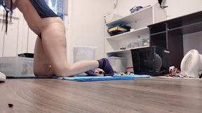 Amateur Wife Vacuuming Naked in the House