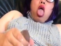 Asian Sissy Jerking off in VKS Sweater