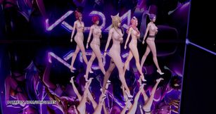 Somi - What you waiting for naked dance Ahri Akali Kaisa Evelynn Seraphine KDA 3D erotic dance