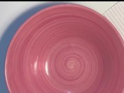 Cumshot in Plate from Neighbour Milf