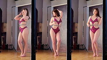 Behind the scenes shooting lingerie (and ding to be a totally different person ?)
