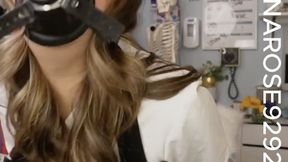 RUBBER MASK BREATH PLAY DAMSEL NURSE Watch me mask and glove up and then put myself in arm restraints and play damsel and brat for you and then breath play myself plugin my oxygen mask!