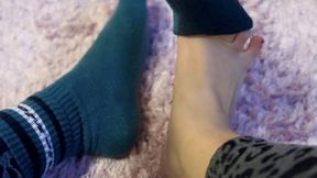 Socks removal on carpet