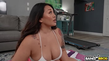 Busty brunette MILF gets worked out by her stepson