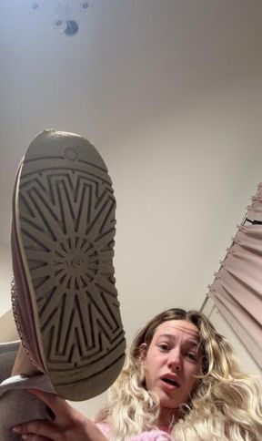 Squashing A Bug (you) with my Uggs & White Ankle Socks 🤭