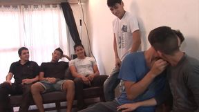 Gay orgy with perfect cum in mouth