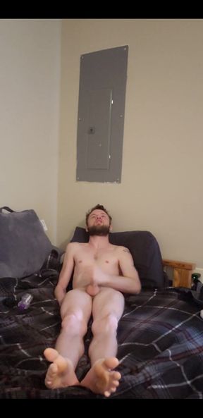 Stroking My Dick on the New Bed!