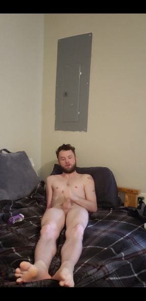 Stroking My Dick on the New Bed!