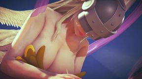 angewomon cowgirl - digimon hentai parody