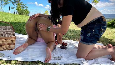 Farting on Picnic on her Face Outdoors Public Ass Sniffing and Ass Worship
