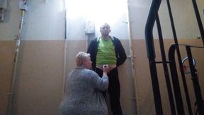 Oral sex and masturbation cock in the entrance 1