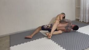 Wrestling foot domination and facesitting