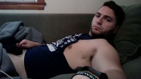 Sexy David Jerks Off on the Sofa!