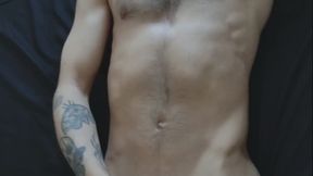 POV Top-Down Jerk Off Session - Moaning & Big Cumshot on Hairy Abs
