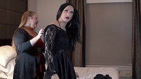 Dominatrix Dresses Up Goth Sissy to Fuck Her