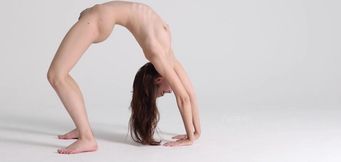 Flexible Brunette with Perky Tits Irina Telicheva - Nude doll solo yoga with Irina