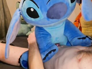 Teddy bear Stitch, different poses, grinding very hard until great Shooting Cum