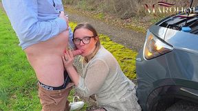 car breakdown on country road – stranger ate my pussy then fucked me hard on the hood & in the trunk