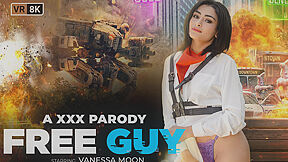 Vanessa Moon - Free Guy (a Xxx Parody) - Hot Brunette Babe In Glasses