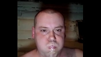 This guy loves to drink milk and fuck his throat with huge black dicks