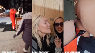 Eva Clément and Maddey deep throat strangers on snowy slopes