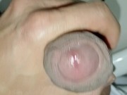CORRIDA INTENSA EN BAÑO PUBLICO, CASI ME PILLAN, PENE GRANDE Y VENOZO, HARD, BIG DICK