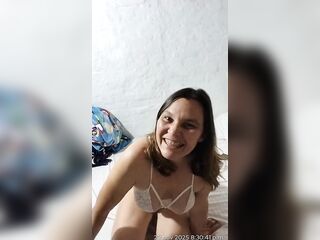 Aged stepmother is very lascivious and rubs her snatch